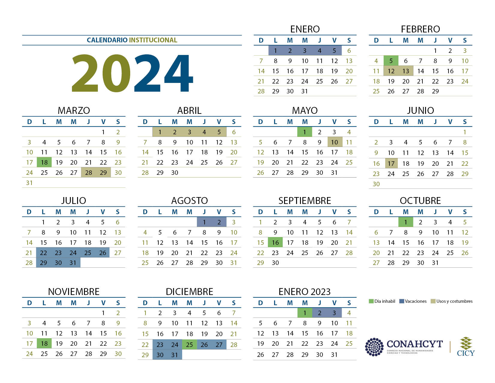 Calendario Institucional