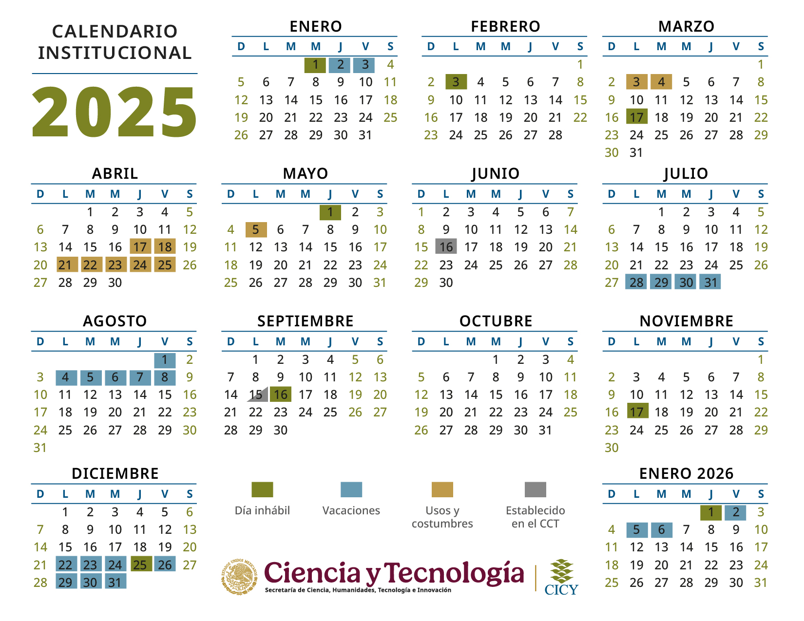 Calendario Institucional