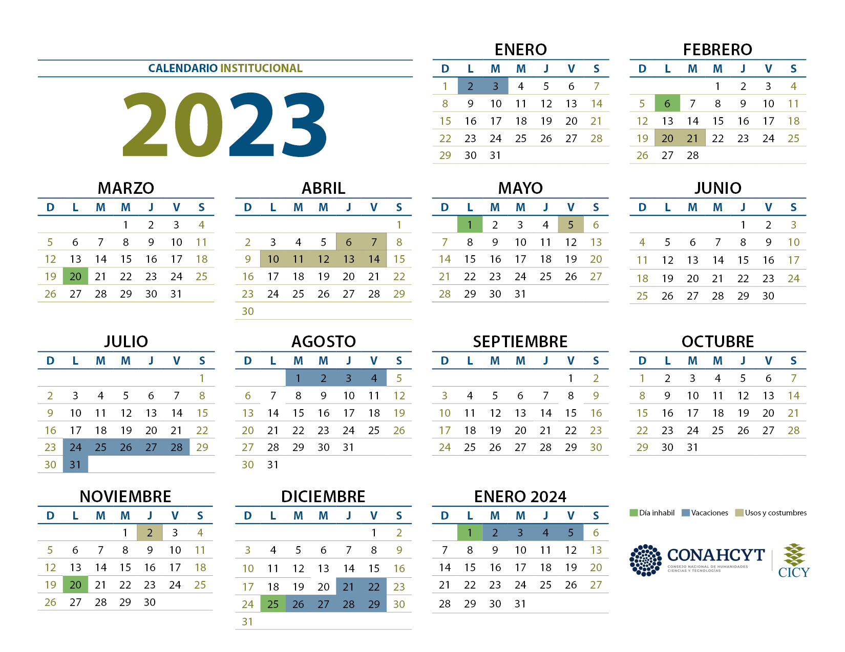 Calendario Institucional