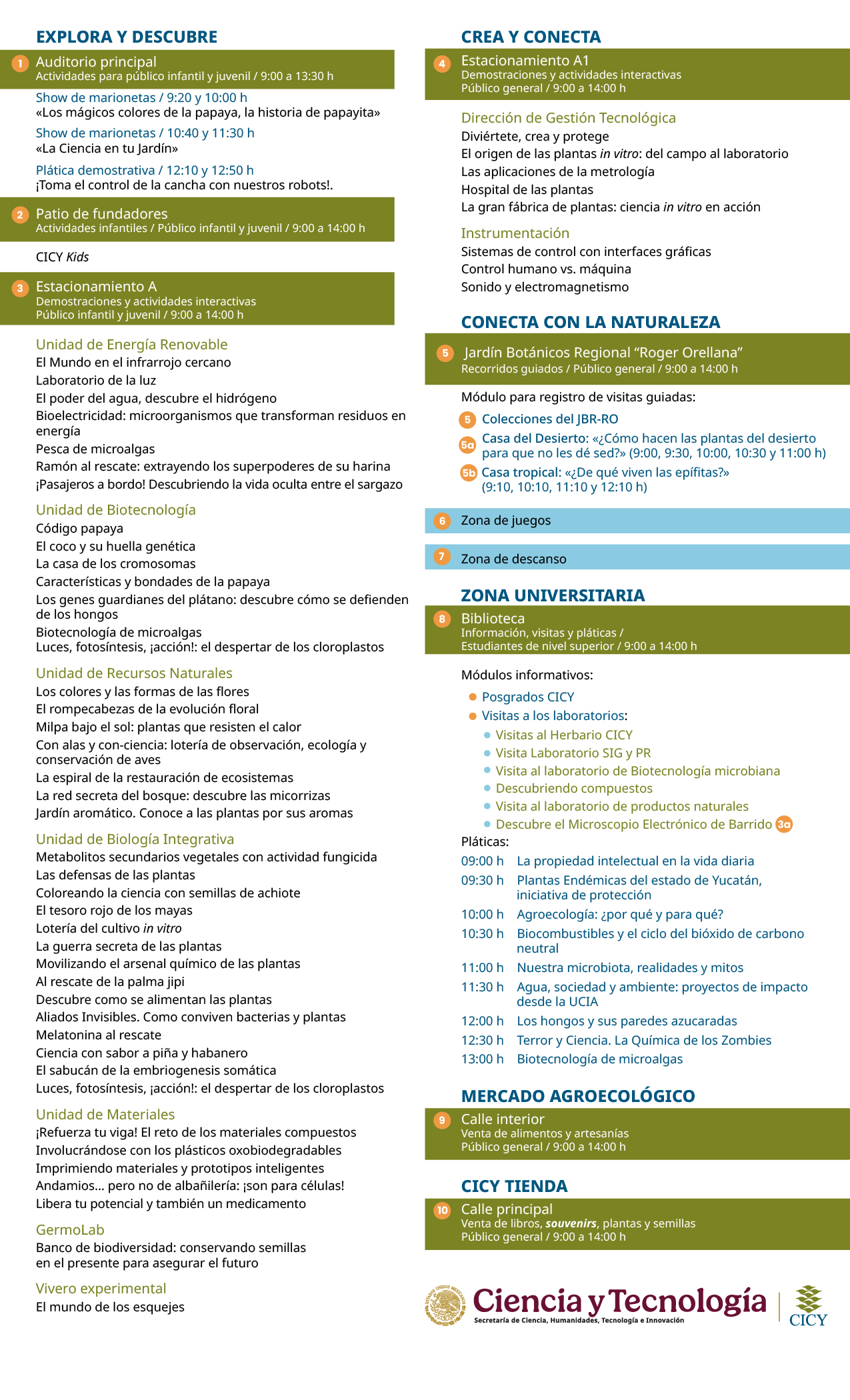 Programa de actividades de Casa Abierta CICY 2026