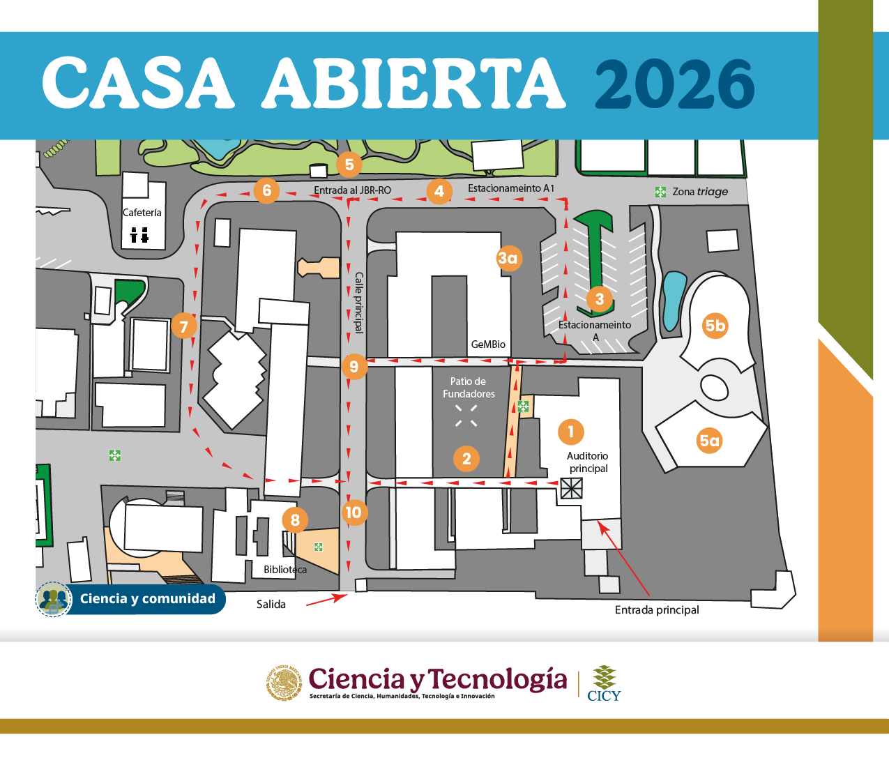 Casa Abierta CICY 2026: mapa de las instalaciones y rutas de recorrido